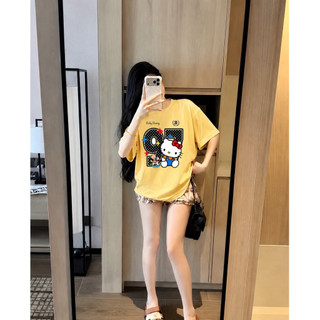 Áo thun tay lỡ form rộng in hình kitty 97