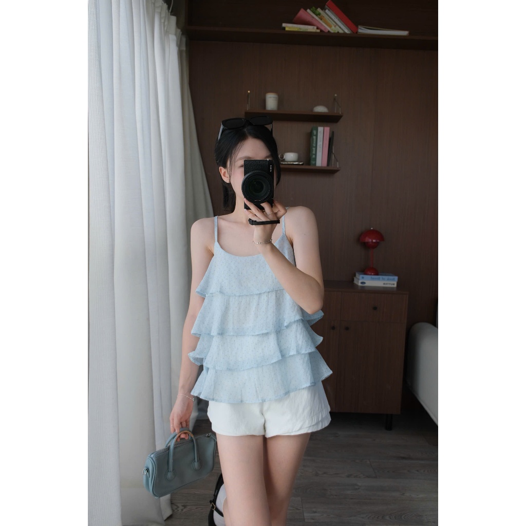 Rachel Top (TSW) Áo 2 dây hoạ tiết voan tầng Nữ the.sweaterweather