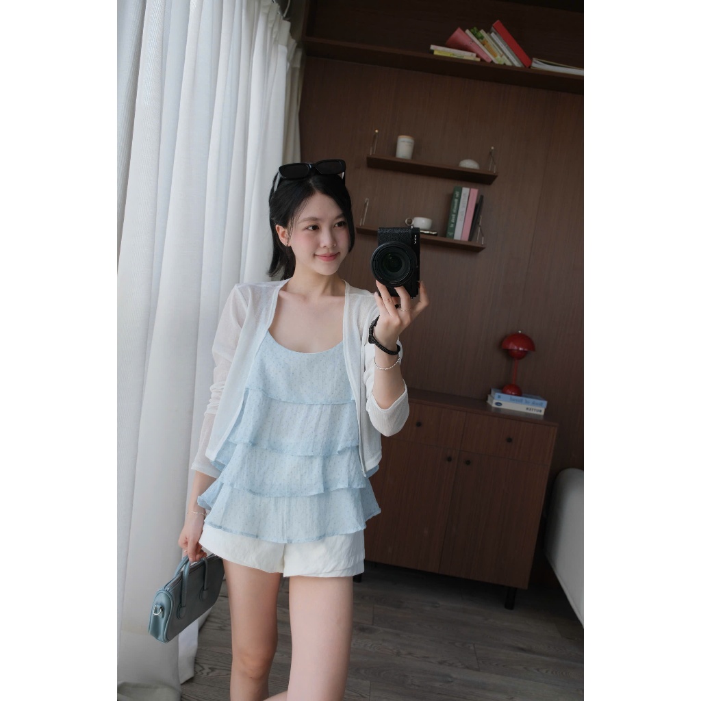 Rachel Top (TSW) Áo 2 dây hoạ tiết voan tầng Nữ the.sweaterweather