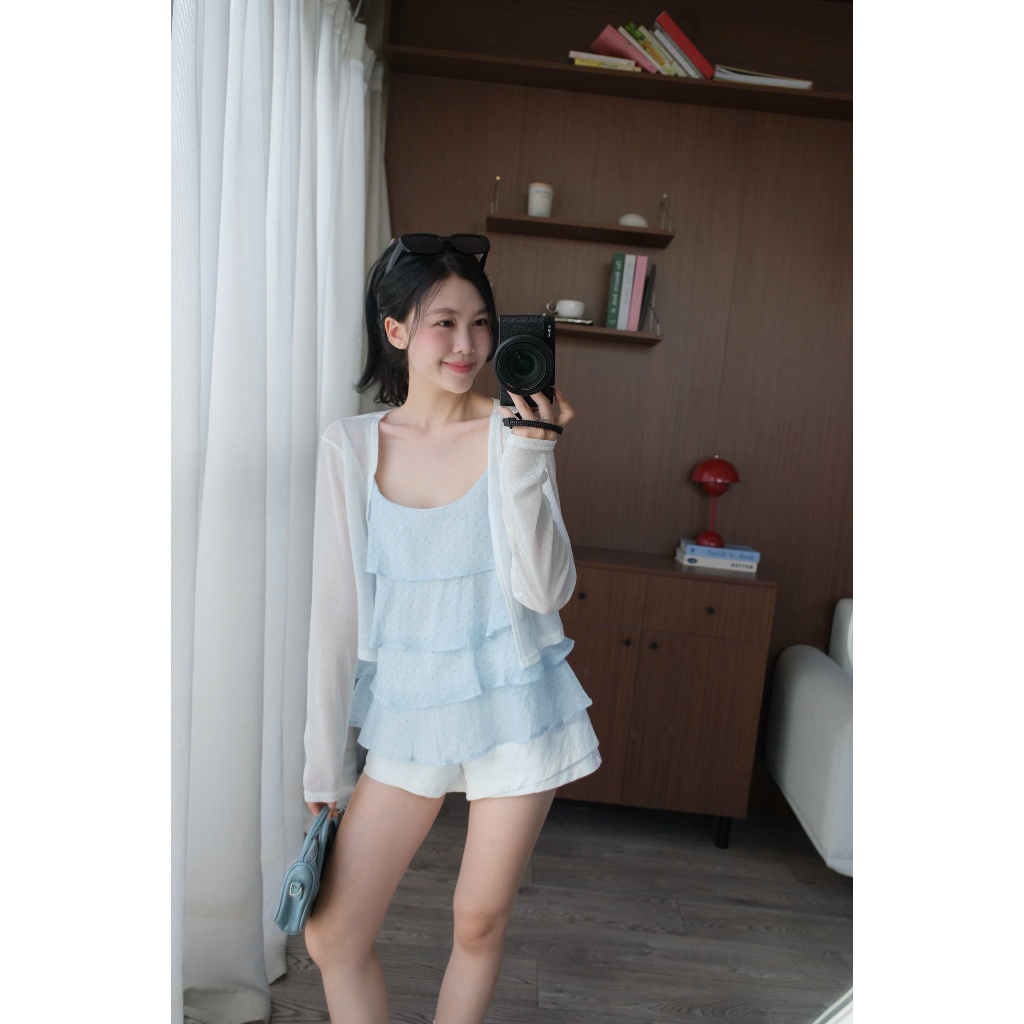 Rachel Top (TSW) Áo 2 dây hoạ tiết voan tầng Nữ the.sweaterweather