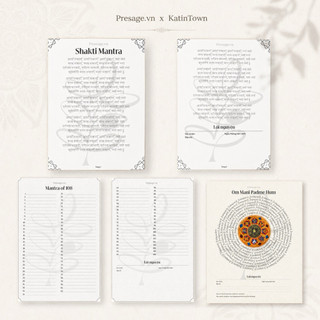 [Presage.vn] Shakti Mantra, Mantra of 108, Om Mani Padme Hum - Combo 9 Tờ
