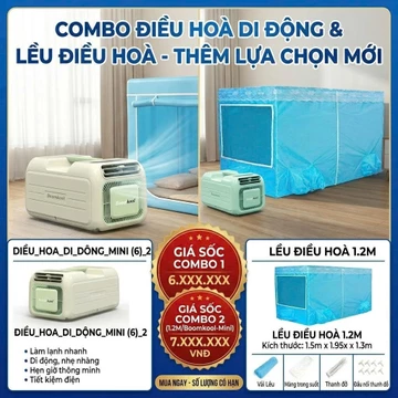 Máy Lạnh Di Động HI-Kool M01 - Điều Hòa Mini 6 Tính Năng Cao Cấp Tiết Kiệm Điện Đi Cắm Trại Dã Ngoại