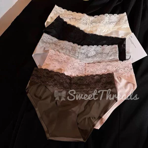 Quần Lót Nữ Lụa Satin, Không đường may, Phối Ren Cạp Chéo Sweet - Sexy [ Hàng loại 1 ]
