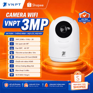 Smart Camera Wifi VNPT IS310P xoay 360 quan sát rõ ngày đêm - kèm thẻ 16GB chính hãng VNPT Technology
