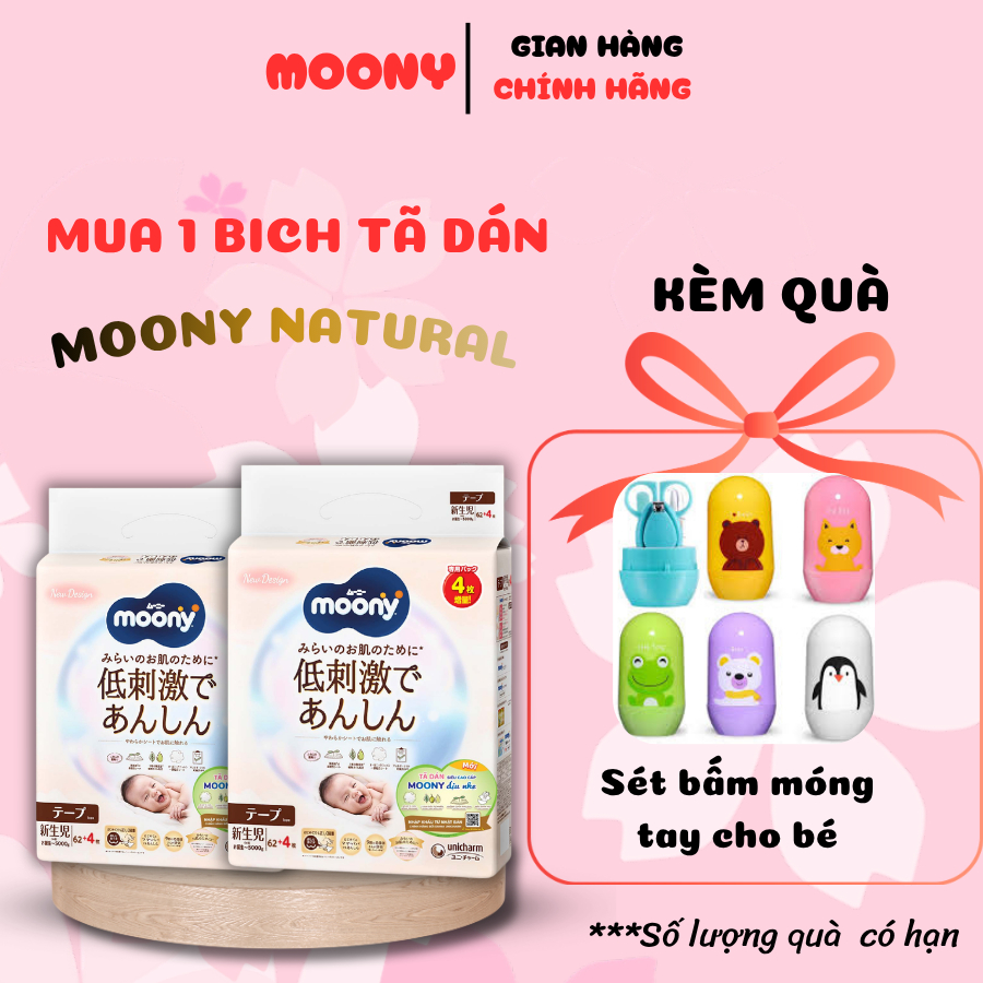 [KÈM QUÀ] Bỉm Moony trắng loại dán và quần đủ size nhập khẩu từ Nhật Bản full size chính hãng