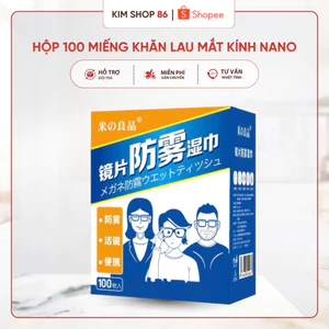 Hộp 100 Miếng Khăn Lau Mắt Kính Nano - Khăn Giấy Lau Kính Chống Bám Hơi Nước, Chống Mờ Sương