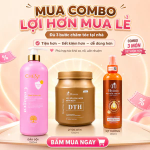 Combo Chăm Sóc Tóc Toàn Diện Chesy Dầu Gội 1000ml Ủ Tóc DTH 1000ml Xịt Đạm 300ml