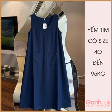 Đầm bầu chữ A dạng yếm rời OanhLTK - Váy bầu yếm mix áo công sở dài