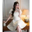 MIU.STUDIO • Set Đầm trắng 2 dây dáng A ngắn xoè kèm áo choàng ren thắt nơ tiểu thư sang chảnh mặc đi cưới đi tiệc