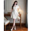 MIU.STUDIO • Set Đầm trắng 2 dây dáng A ngắn xoè kèm áo choàng ren thắt nơ tiểu thư sang chảnh mặc đi cưới đi tiệc
