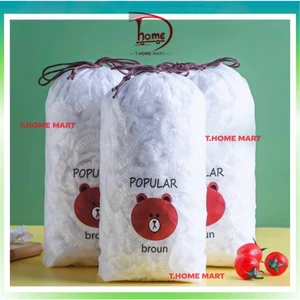 Miếng Màng Bọc Thực Phẩm Co Giãn Thông Minh 1 Túi 100c - Túi Gấu Popular Tiện Lợi, Tái Sử Dụng📌