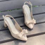 Giày sandal nữ cao gót 5 phân gót vuông mũi nhọn Annmodels phối nơ thời trang Hàn Quốc-Min064XMNO