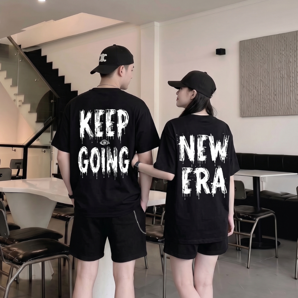 Áo Thun Streetwear Boxy Cotton 100% Unisex - Áo Thun Cổ Tròn Nam Nữ - Vải Thun Lạnh - Đứng Form - 2 mẫu tùy chọn