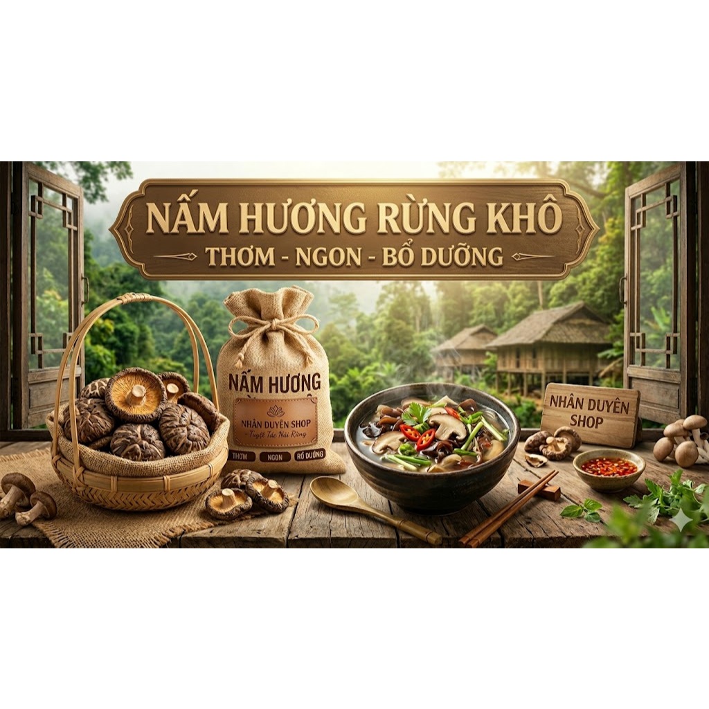 Nấm hương rừng khô (rất thơm) - Sạch - Thơm ngon - Bổ dưỡng - Nấm hương Tây Bắc [GIÁ TỐT NHẤT]