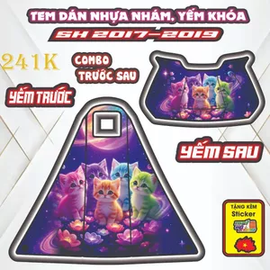 Tem Dán Yếm Nhựa Nhám SH 2017-2019 Họa Tiết Hoạt Hình - Decal Chống Trầy Yếm Xe Máy Cao Cấp