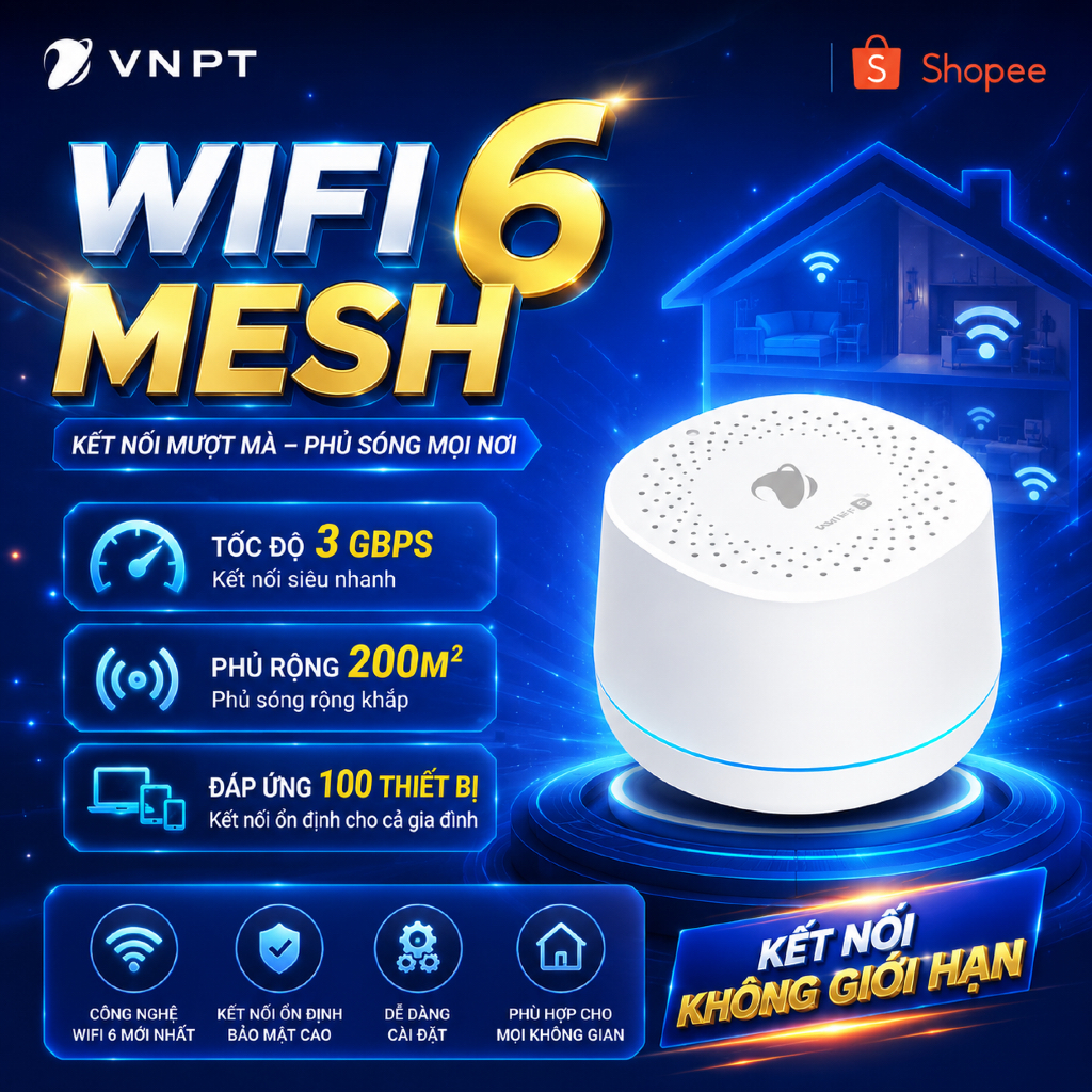 [CHÍNH HÃNG] Wifi Mesh 6 VNPT Technology IGate EW302S tốc độ cao 3,000MB chuẩn AC 2 băng tần