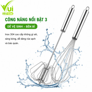 Cây Phới Đánh Trứng Inox 304 Cao Cấp Cầm Tay GD183 - Phới Đánh Trứng Inox Cầm Tay Và Tự Xoay GD184