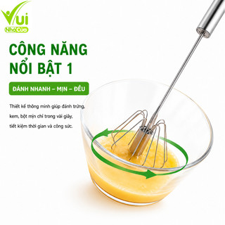 Cây Phới Đánh Trứng Inox 304 Cao Cấp Cầm Tay GD183 - Phới Đánh Trứng Inox Cầm Tay Và Tự Xoay GD184