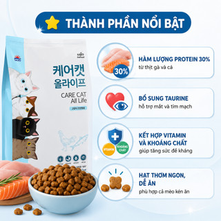 THỨC ĂN HẠT CHO MÈO CARE CAT NHẬP KHẨU HÀN QUỐC