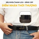 Thắt lưng khóa tự động MIT4-76, chất da bò Ý nhập khẩu mềm mại, khóa bóng kiếng sang trọng, kèm hộp, Anh Tho Leather — ảnh 8