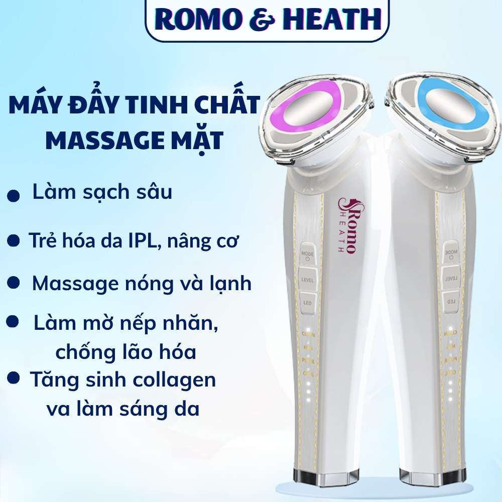 Máy điện di tinh chất nóng lạnh, chăm sóc da đẩy tinh chất, massage nâng cơ, ánh sáng trẻ hóa, làm sạch sâu toàn diện