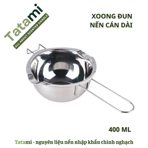 Nồi Đun Sáp Nến TATAMI Dung Tích 400ml Cán Dài Inox Dụng Cụ Làm Nến Thơm DIY Tại Nhà