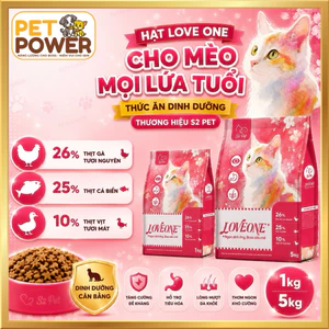 Hạt Love One Cho Mèo Mọi Lứa Tuổi 1kg/5kg - Thành Phần Chứa Gà, Cá Biển & Vịt - Thương Hiệu S2 Pet