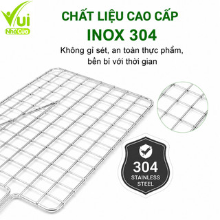 Vỉ Nướng Thịt Inox Lưới Kẹp 2 Tấm Inox Không Gỉ GD209 - Vỉ Inox Lưới Kẹp Nướng BBQ Thịt Cá Cầm Tay