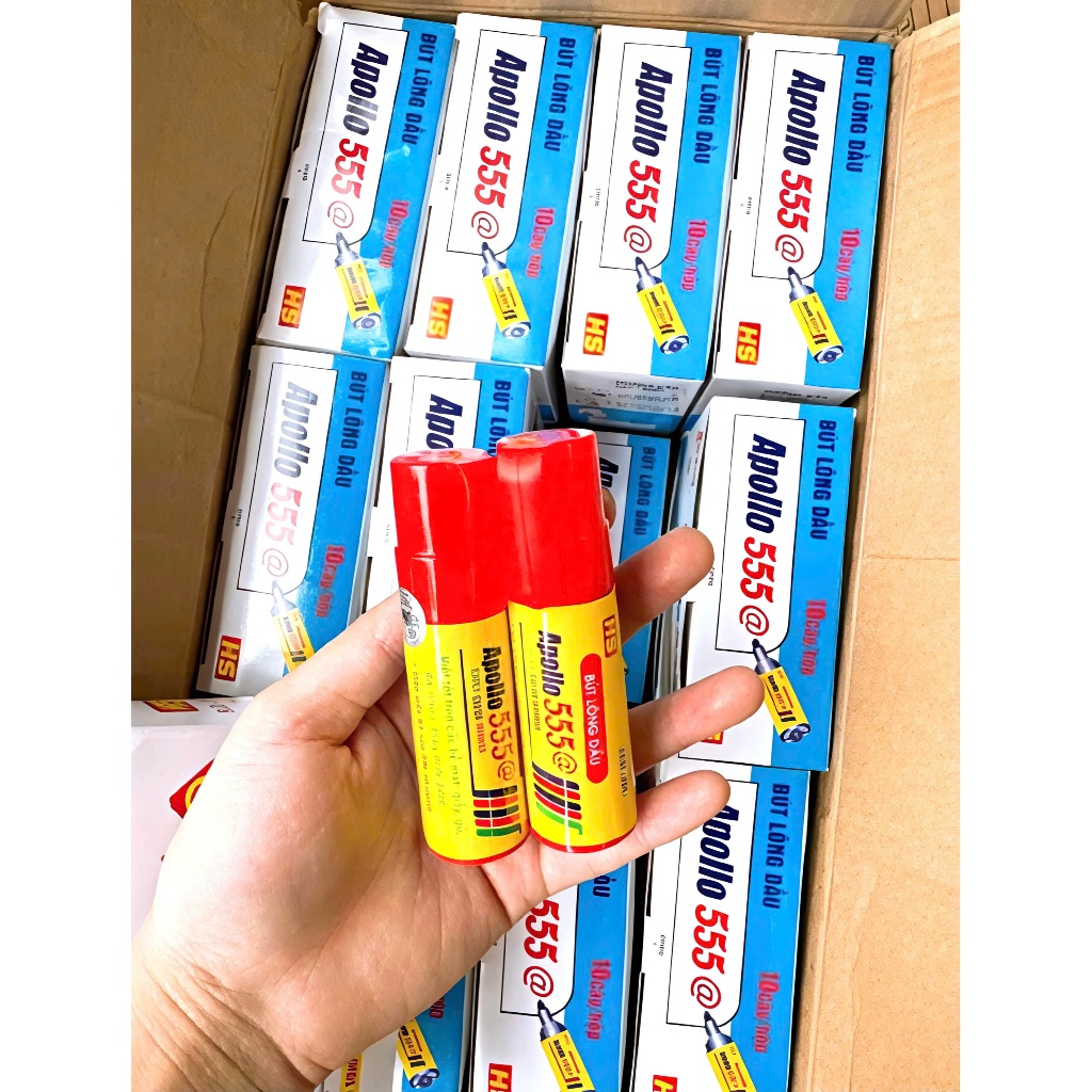 Bút Lông Dầu APOLLO 555 Đẹp (Hộp 10 Cây)