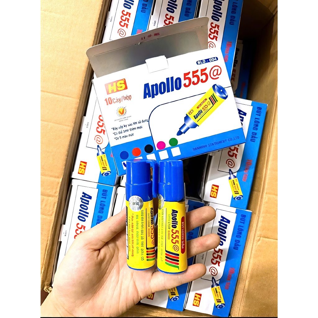 Bút Lông Dầu APOLLO 555 Đẹp (Hộp 10 Cây)