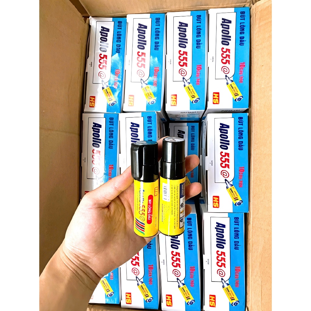 Bút Lông Dầu APOLLO 555 Đẹp (Hộp 10 Cây)
