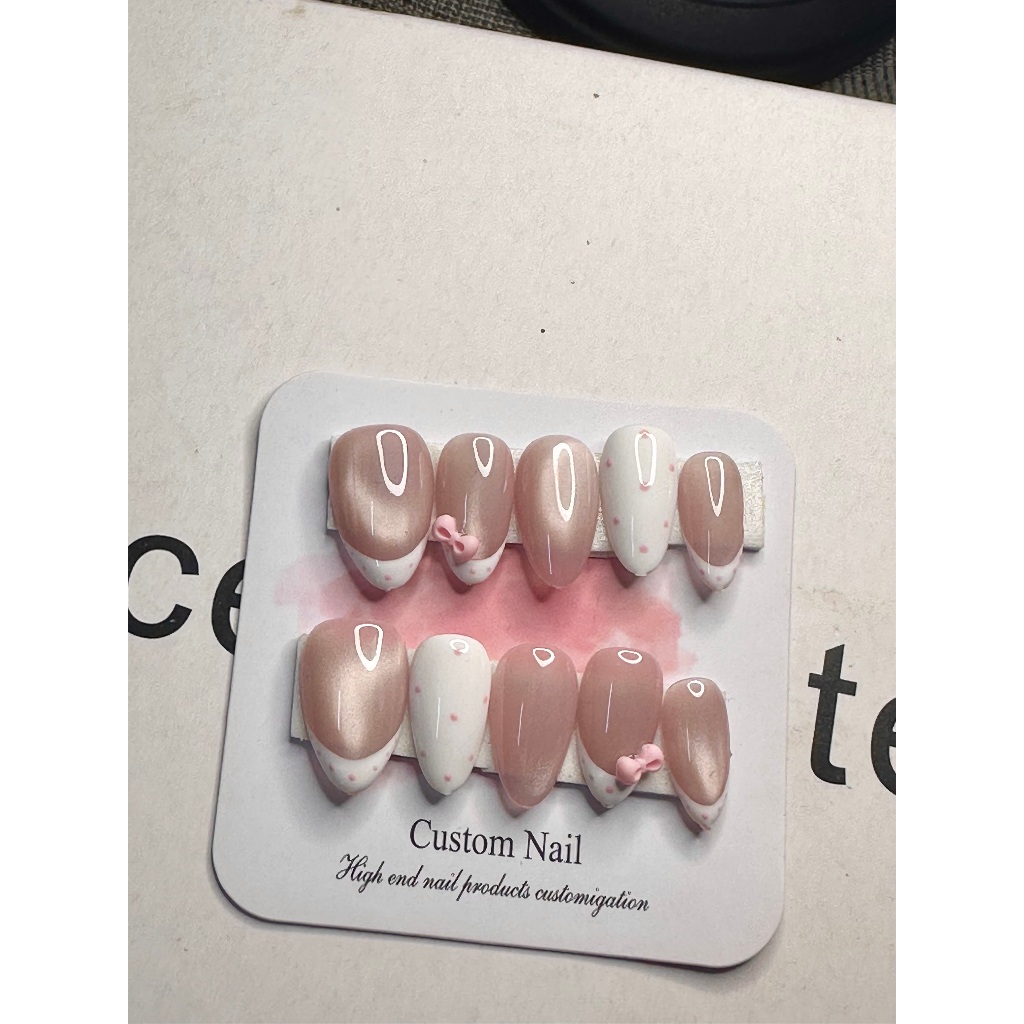 [V04] Móng giả tự dán, Nail box hàn quốc tự thiết kế phong cách nhẹ nhàng sử dụng hàng ngày LEUBOX