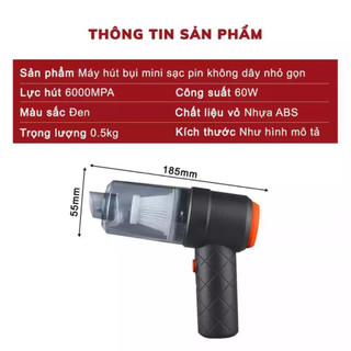 Máy Hút Bụi Cầm Tay Không Dây YT- M2037 – Máy Hút Bụi Ô Tô, Sofa Lực Hút 6000Pa 120W | GigaMax Home