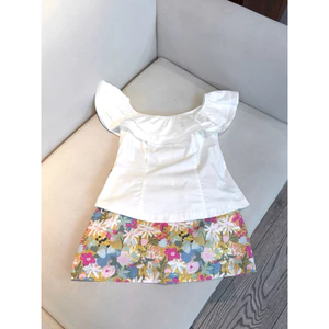 Vivi Set (TSW) Set áo thô trễ vai bèo kèm chân váy hoa Nữ the.sweaterweather
