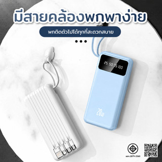 Pin Sạc Dự Phòng ANKRE 20W, Cáp Sạc Kéo Ra Tiện Lợi, Sạc 5 Thiết Bị Cùng Lúc, Màn Hình Hiển Thị LED