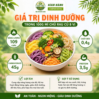 1 KG Mì Chũ Rau Củ 8 Vị (Healthy / Eat clean)-Gạo Nguyên Chất + Rau củ tự nhiên - Mì Chũ Phát Tiến