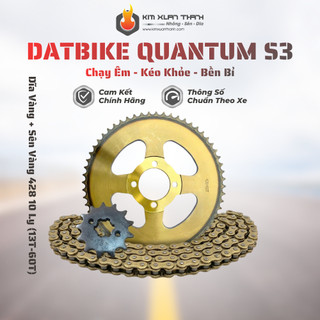 Nhông Sên Dĩa Giá Rẻ: Sên Vàng - Dĩa Vàng 428 10 Ly (13T – 60T) Dành Cho Dat Bike Quantum S3