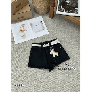 Quần Sooc Jean Nữ Cạp Cao Kèm Đai QCCC Cao Cấp