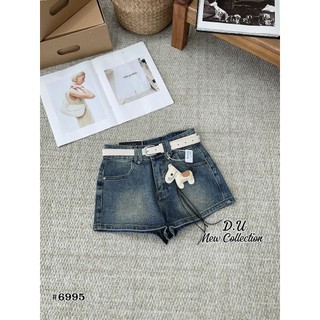 Quần Sooc Jean Nữ Cạp Cao Kèm Đai QCCC Cao Cấp