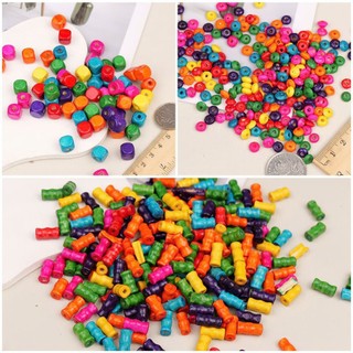80 hạt gỗ tròn màu Pastel, các loại hạt gỗ trang trí...