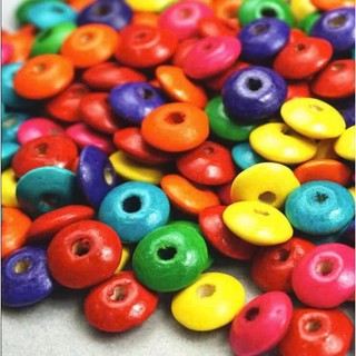 80 hạt gỗ tròn màu Pastel, các loại hạt gỗ trang trí...
