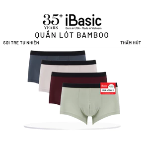 Pack 4 quần lót nam phom trunk iBasic vải sợi tre bamboo PANM150-PA4