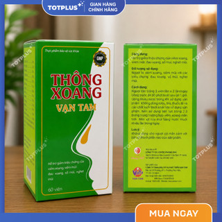 Thông Xoang Vạn Tam - Hỗ Trợ Giảm Triệu Chứng Viêm Xoang, Viêm Mũi, Thông Mũi, Giảm Nghẹt Mũi