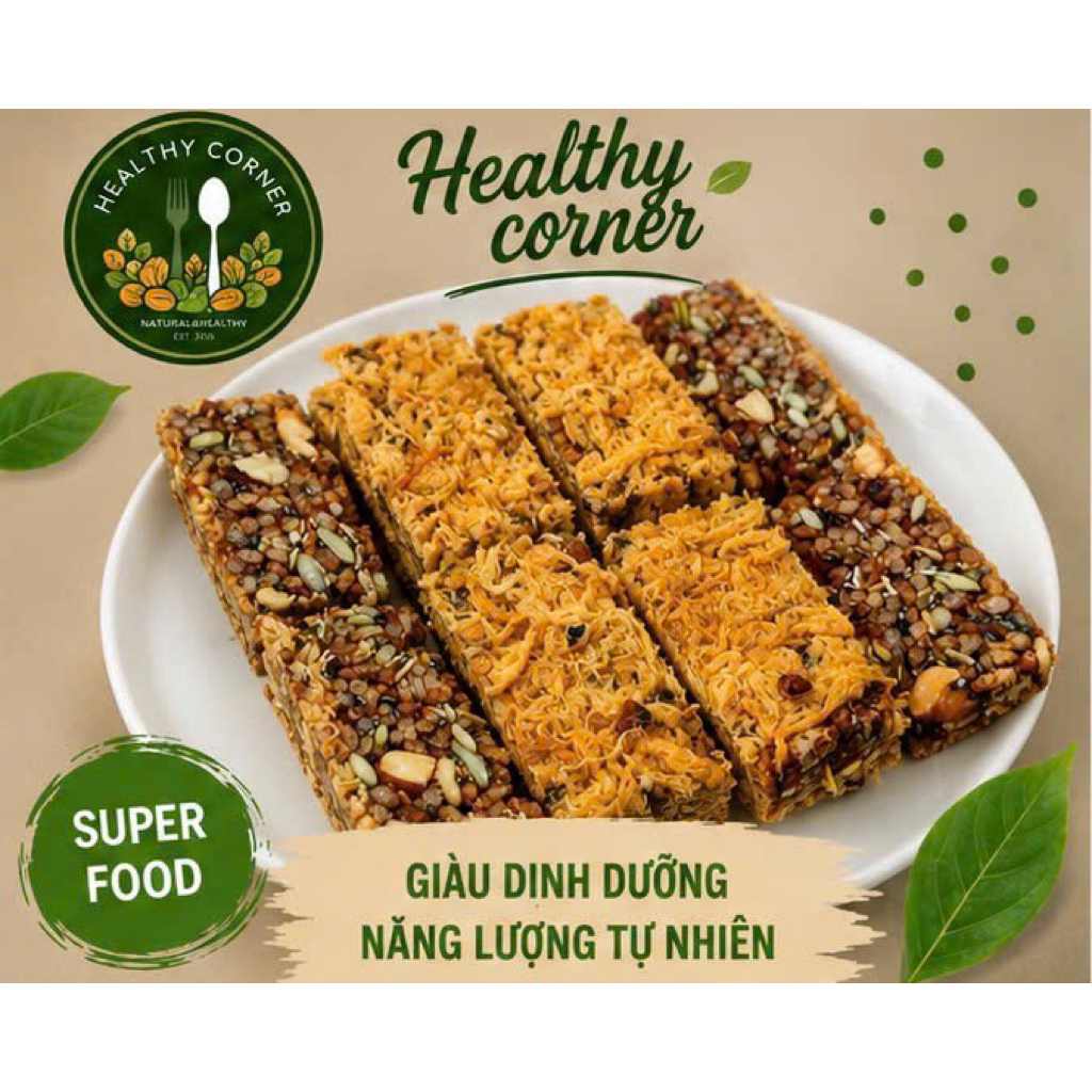 Thanh Gạo Lứt Chà Bông 250g Healthy Corner - Bánh Gạo Lứt Ăn Kiêng, Snack Healthy Giảm Cân