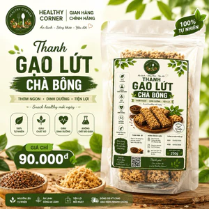 Thanh Gạo Lứt Chà Bông 250g Healthy Corner - Bánh Gạo Lứt Ăn Kiêng, Snack Healthy Giảm Cân