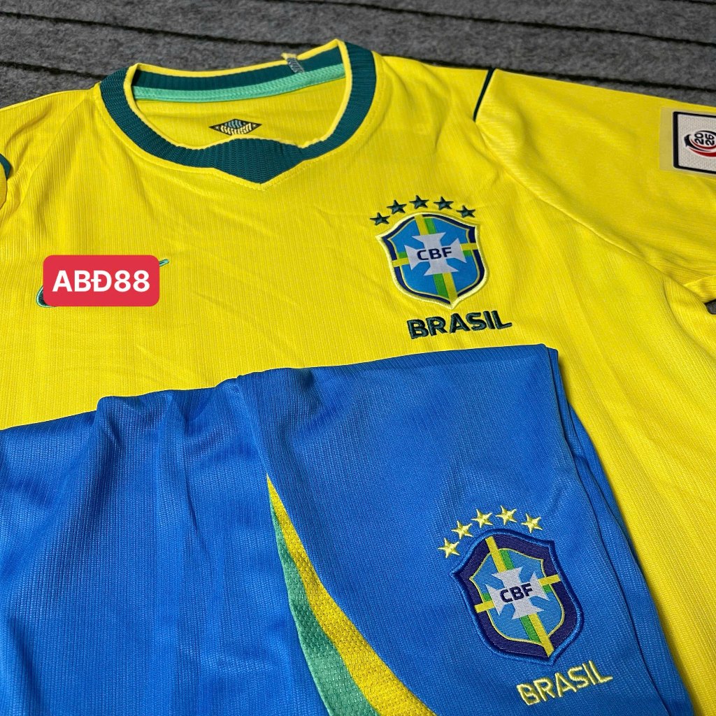 Bộ Quần Áo Bóng Đá Đội Tuyển Brasil WC 2026 - Vải Polyester Thái Cao Cấp - QuynhHoaFootball