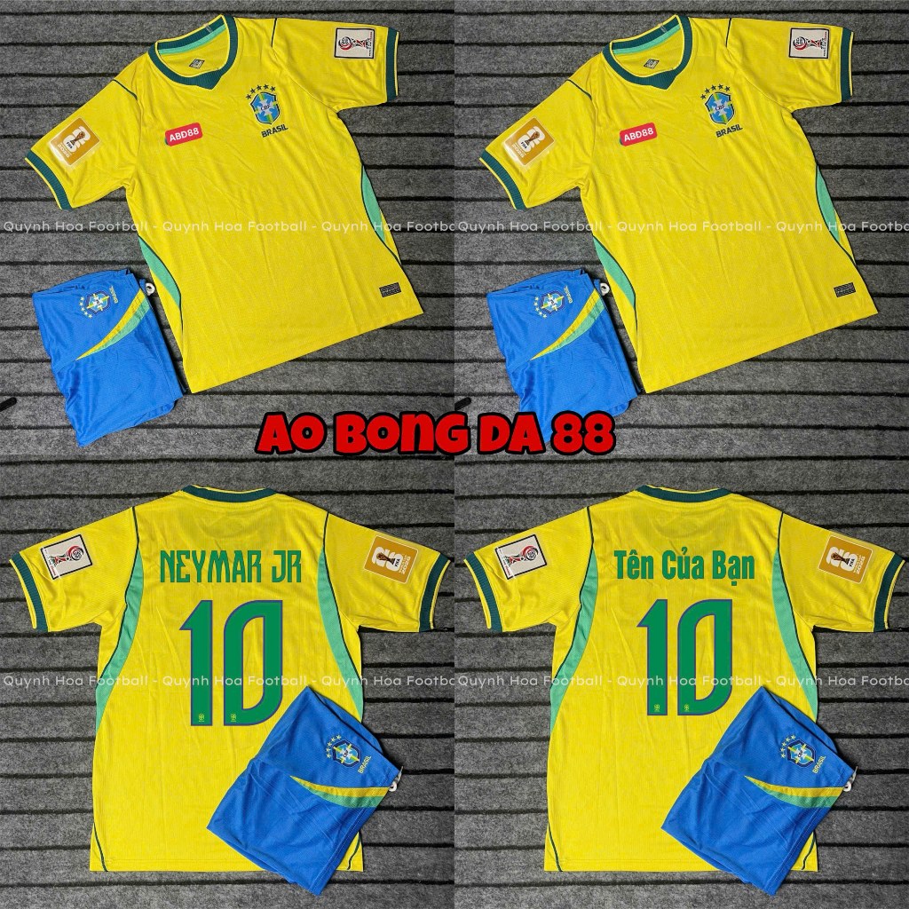 Bộ Quần Áo Bóng Đá Đội Tuyển Brasil WC 2026 - Vải Polyester Thái Cao Cấp - QuynhHoaFootball