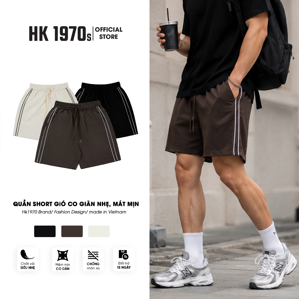 Quần Short Gió Thể Thao Nam Nữ Unisex 150GSM Chất Gió Co Giãn Nhẹ Mềm Mịn Form Regular Trên Gối Q216