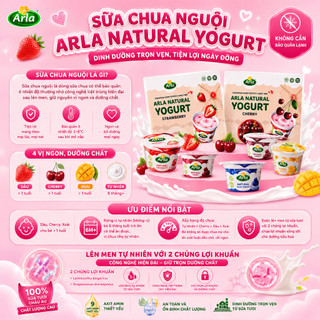 [DATE 1/2027] 1 VỈ Sữa Chua Nguội Arla Natural Yogurt 6 Hộp Hỗ Trợ Tiêu Hóa