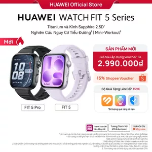 Đồng Hồ Thông Minh HUAWEI WATCH FIT 5 Series |Titanium & Kính Sapphire 2.5D| Nghiên Cứu Nguy Cơ Tiểu Đường| Mini-Workout